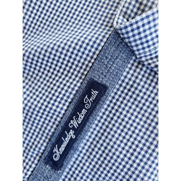 Robert Graham Button Down Gingham Shirt Men's Size M Knowledge Wisdom Faith - Picture 10 of 12